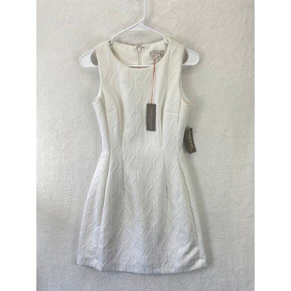 Eva Mendes Collection Solange Dress Women’s 4 White Fit Flare Midi Elegant NWT - Picture 2 of 12